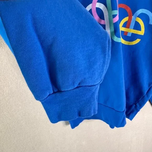 Mother The Drop Square 80’s Sweatshirt Womens XS Blue Graphic Crewneck Pullover - Picture 4 of 11